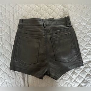 Black leather shorts